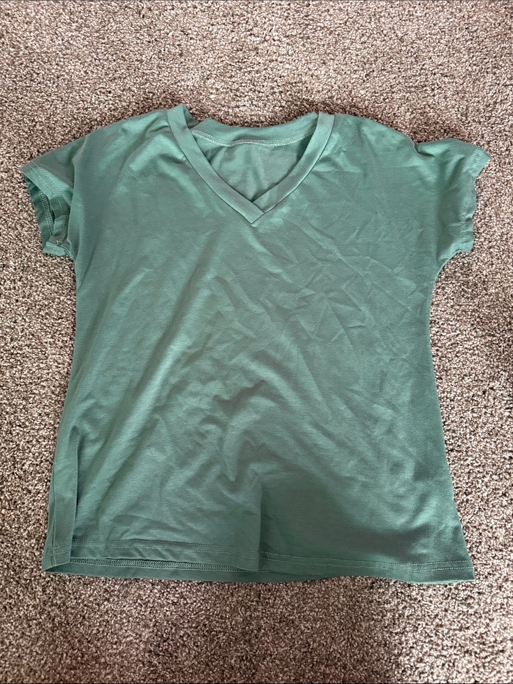 Relaxed V-Neck Women's Top in Sage Green